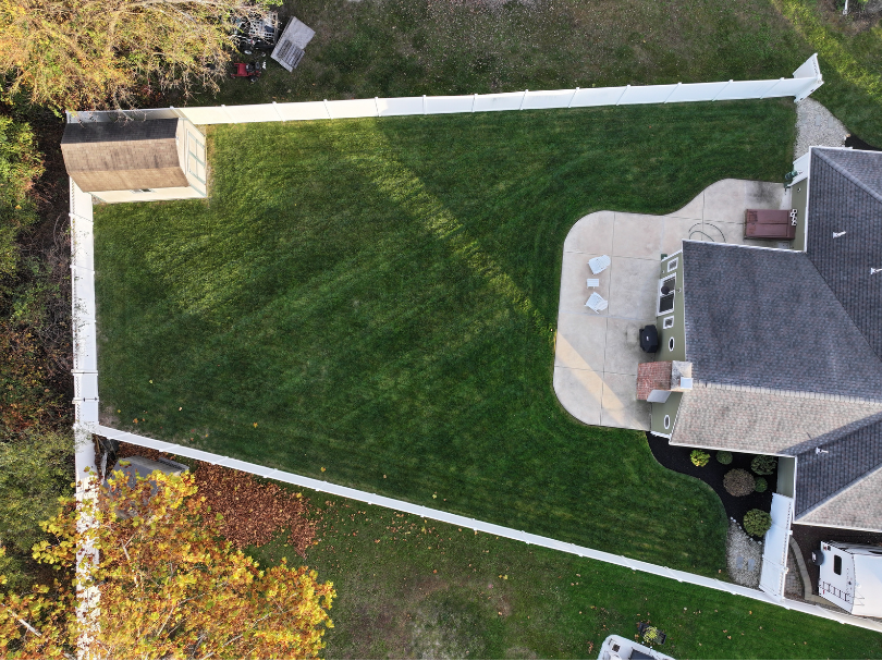 Aerial View — Manicured Residential Lawn