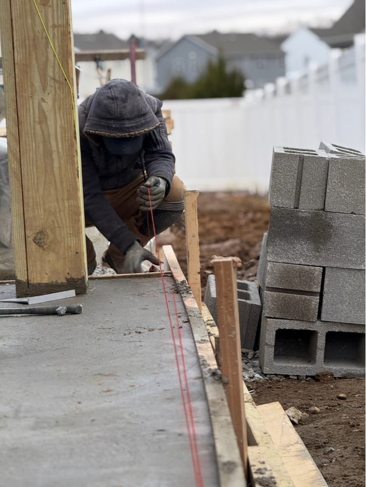 Measuring concrete foundation layout