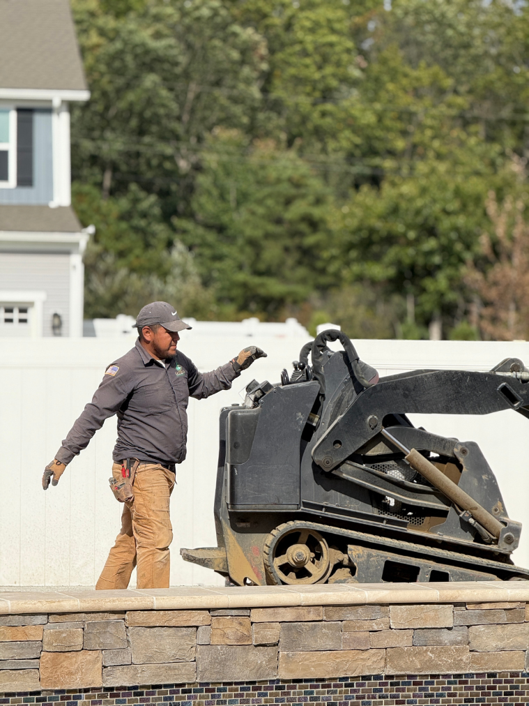 Skid steer loader on site
