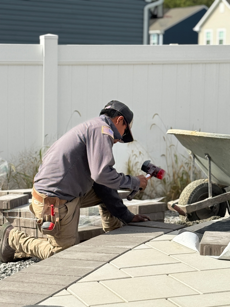 Patio pavers installation