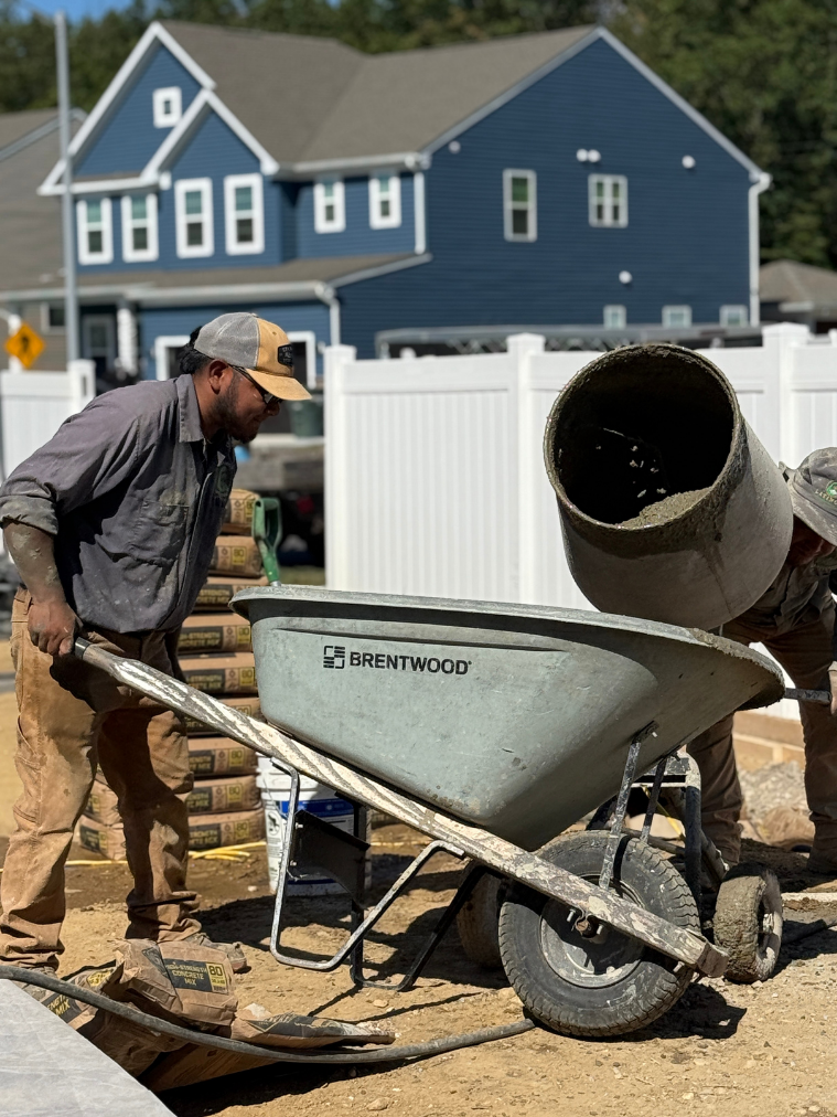 Mixing cement on site
